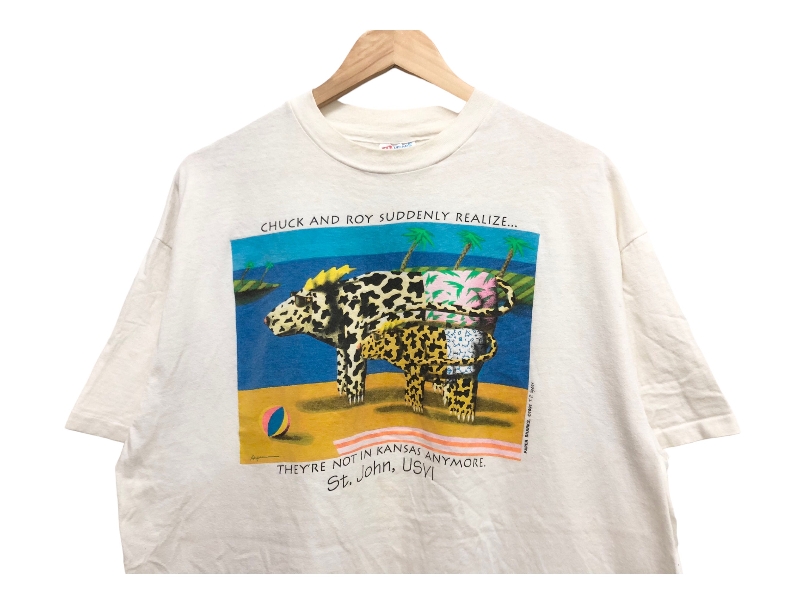 Vintage 90s T. P. SPEER Art Tee Chuck and Roy Suddenly Realize