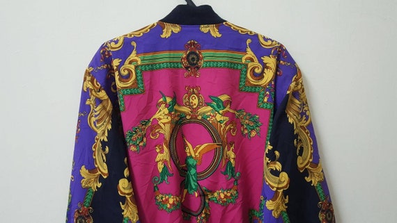 Vintage 90s BAROQUE BOMBER JACKET nice rare desig… - image 7