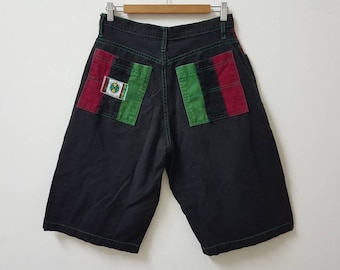 Vintage 90s CROSS COLOURS Short Pant Denim Colour Block