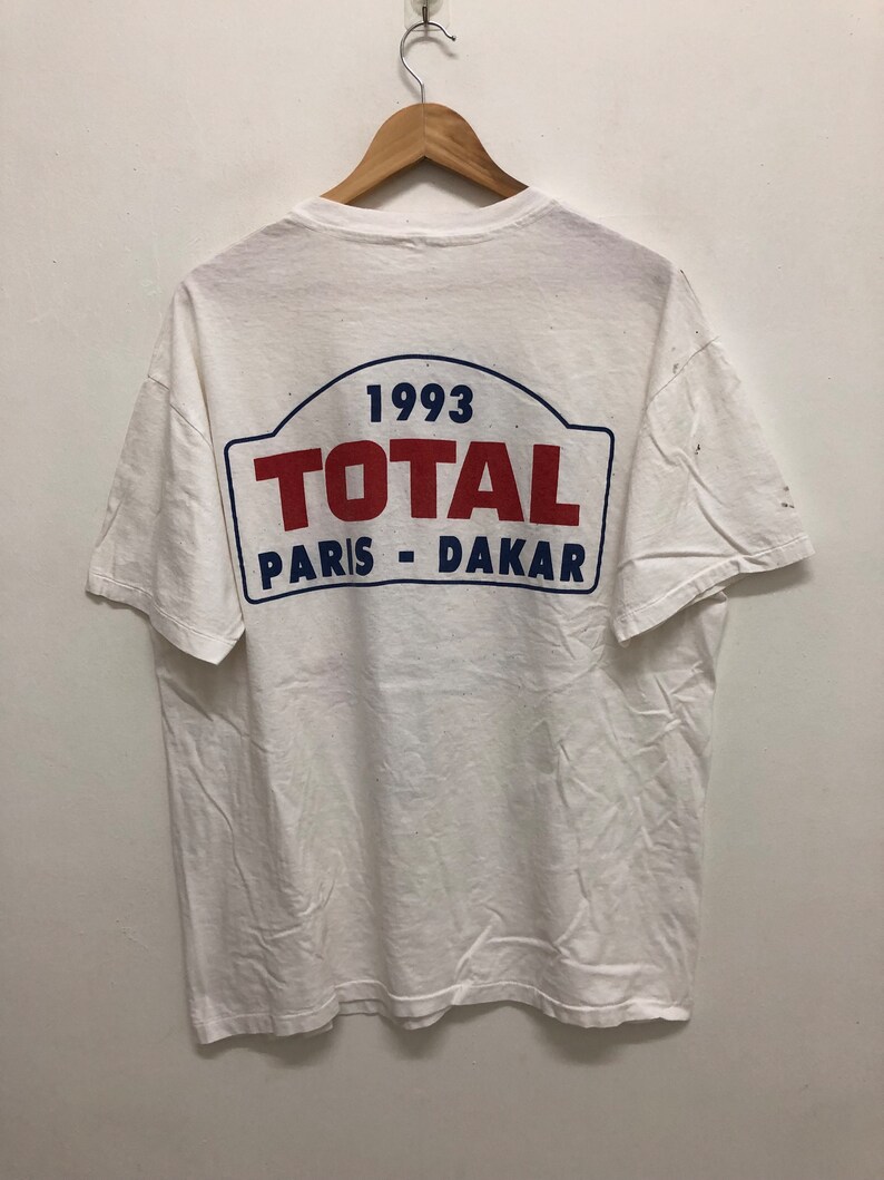 T-shirt Vintage Paris Dakar 1991 - Blanc, Taille L - Neuf Sans étiquettes