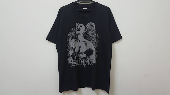 Vintage 90s VAMPIRE Horror Double Sided Graphic Beauty