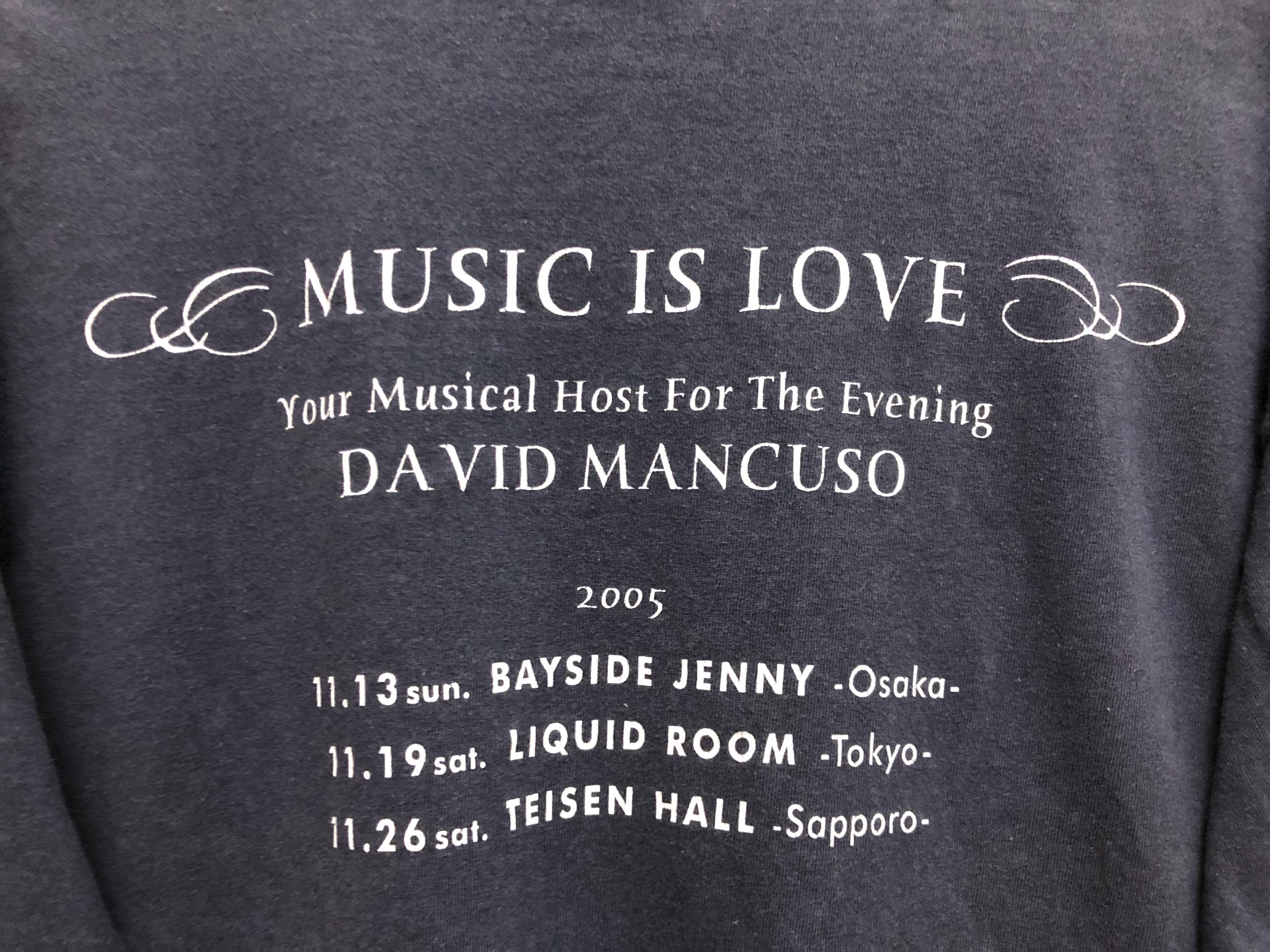 Vintage 00s 2005 DJ DAVID MANCUSO Music is Love Tour Tee Little
