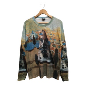 Vintage SALVADOR DALI aphrodite of cnidus art tee all over printed longsleeve rare