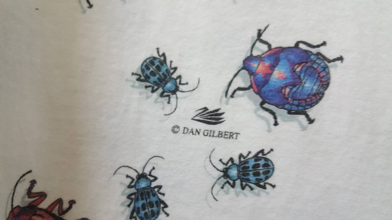 Vintage 90s DAN GILBERT Art Tees Insects Aop All Over Print 