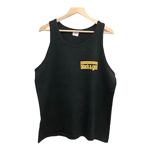 Vintage 90s BENSON AND HEDGES black and gold the smooth edge promo gym top tank single stitch made in usa