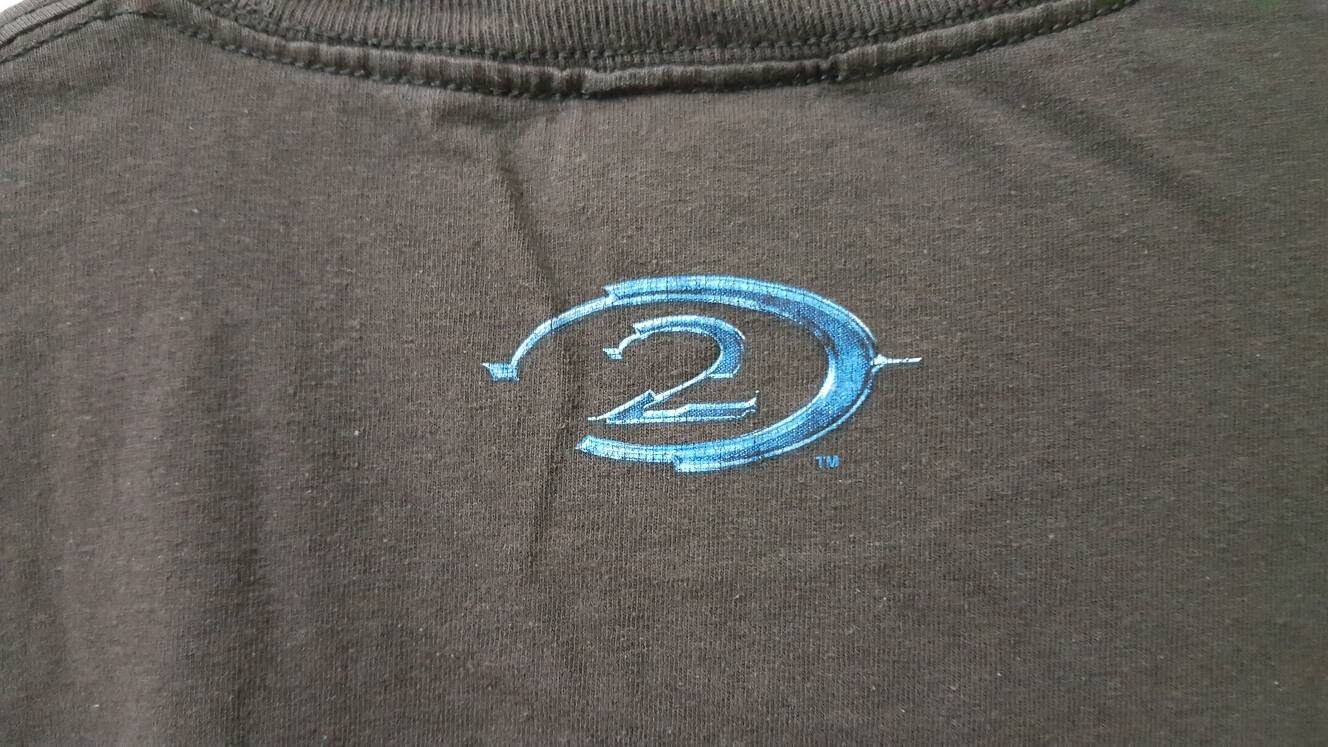 Vintage 00s HALO 2 Gaming Promo T Shirt Rare Video Game Series Tee 
