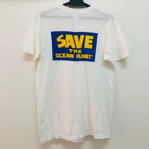 Vintage 90s SAVE THE OCEAN planet campaign tee arsoa the natural one promo tee single stitch rare