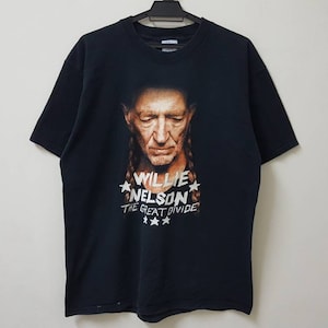Vintage WILLIE NELSON the great divide album lost highway records promo tee made in usa rare country music style t shirt