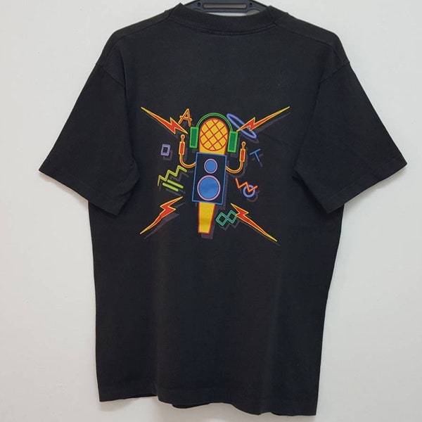 Vintage 90s AUDIO-TECHNICA dj gear promo tee made in usa single stitch rare rave edm style t shirt