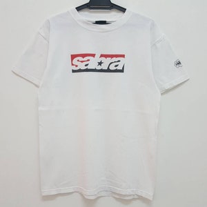Vintage SABRA magazine logo tee by HAZE eric haze box logo made in usa streetwear t shirt