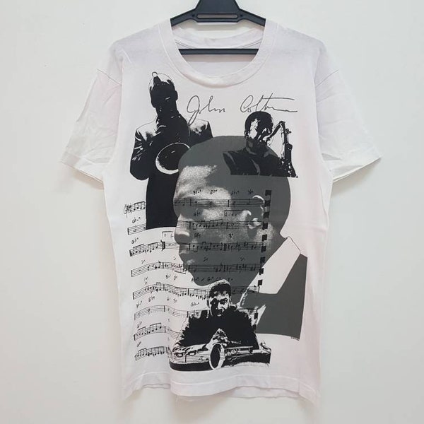 Vintage early 90s 1990 John Coltrane saxophonist jazz musician icon rare soul r&b t-shirt single stitch hype dope swag style