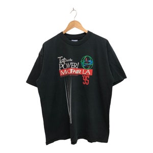 Vintage anni '90 1995 MACFAIR LA los angeles macintosh gruppo volontario tee punto singolo realizzato negli Stati Uniti raro