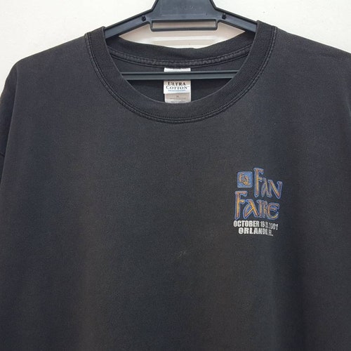Vintage shops 00s EVERQUEST fan faire 2001 promo tee rpg sony online entertainment gaming game distressed t shirt rare