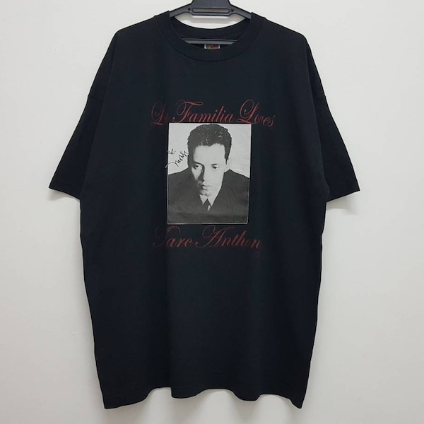 Vintage 90s MARC ANTHONY la familia loves fans t shirt rare potrait photo design latin r&b pop hip hop rap tees style look tees rare