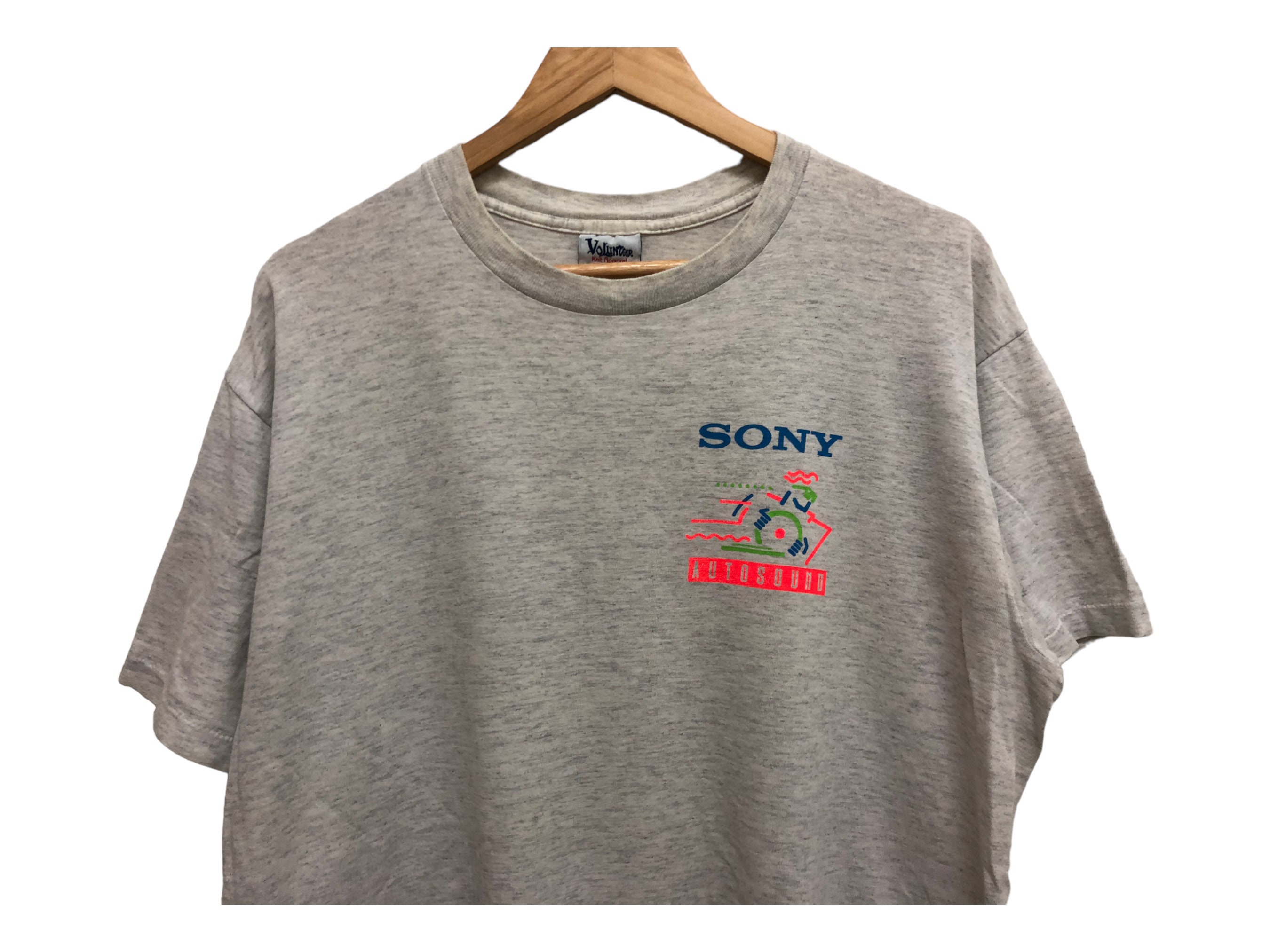 トップス 14T5502 90's kellsport SONY AUTOSOUND 🔊 Sony Autosound Promo T-Shirt Single Stitch XL Vintage
