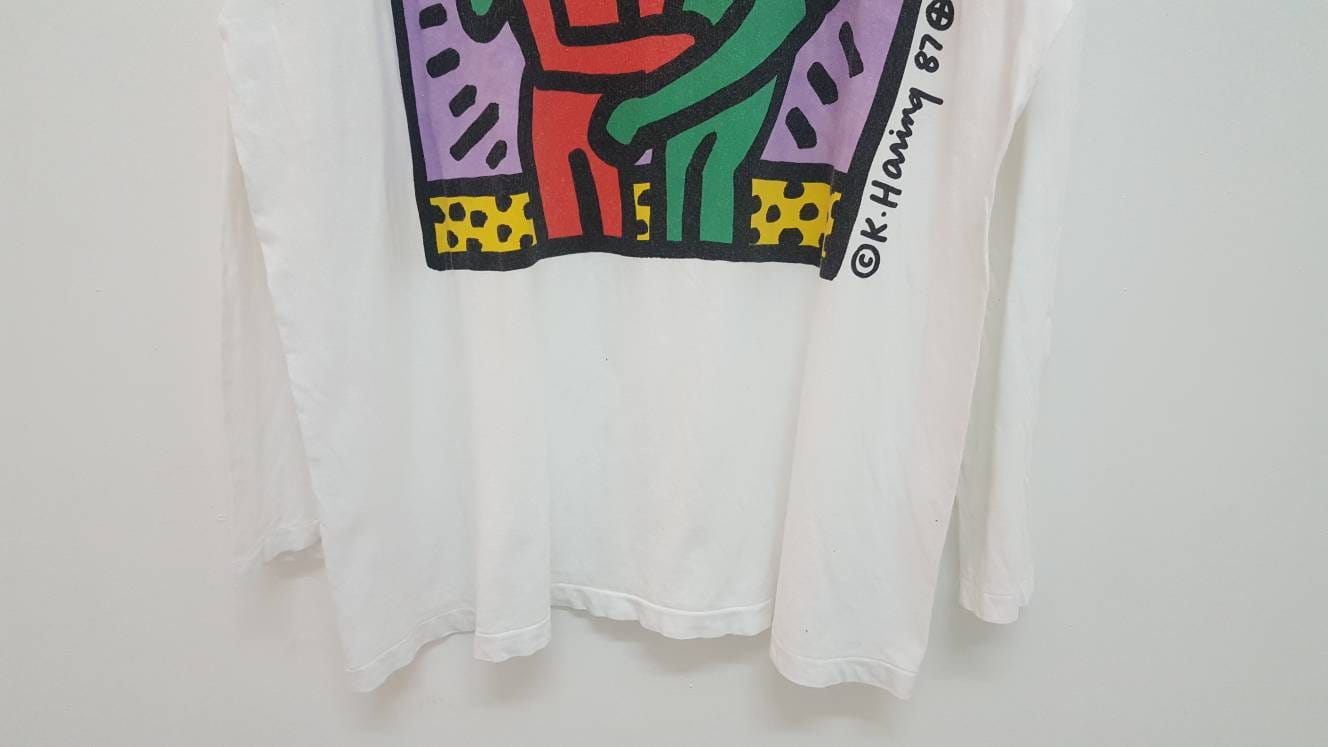 Vintage 80s 1987 KEITH HARING Pop Shop Tokyo Long Sleeve Single 