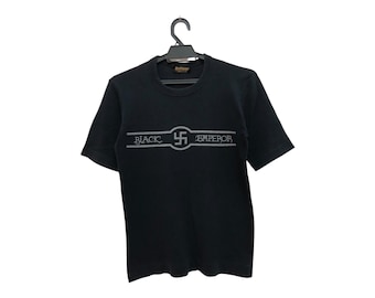 Vintage 70s 80s BLACK EMPEROR japan bosozoku motorcycle gangs subculture ultra rare logo tee  single stitch soft material