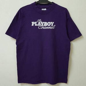 Vintage 90s THE PLAYBOY CHANNEL tv like never before promo t shirt made in usa single stitch rave colour rare t shirt
