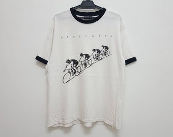Vintage KRAFTWERK tour de france soundtrack ringer band tee electronic synth pop avantgarde art pop style tee rare