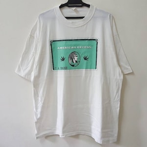 Vintage 90er AMERICAN EXCESS Canabis parody american express grüne Karte blunted 420 Unkraut Topf Gras selten schönes Design Ganja T Shirt