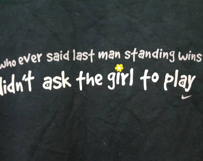 Vintage 90s NIKE Sarcasm Sport Quotes Rare Girl Power Made in USA T