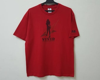 Vintage 00s VIVID ENTERTAINMENT adult movie entertainment promo tee big logo rare hype dope swag style t shirt rare
