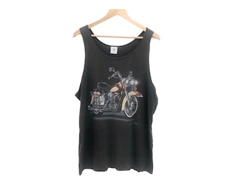 Vintage anni '90 1994 AMERICAN BIKER stile easy rider grafico bel ciclo personalizzato daves made in usa punto singolo senza maniche