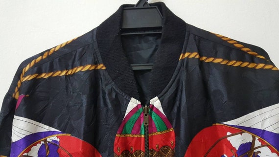 Vintage 80s 90s BAROQUE BOMBER JACKET reversible … - image 5