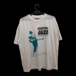 Vintage 90s 1990 DE MONTREAL festival international de JAZZ beauty graphical single stitch soft and thin material rare vtg jazz tee