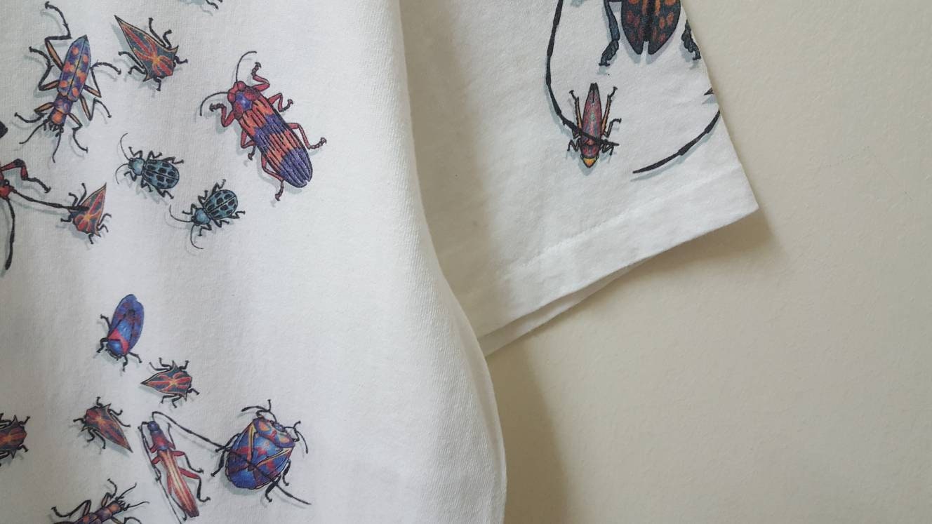 Vintage 90s DAN GILBERT Art Tees Insects Aop All Over Print 