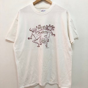 Vintage jaren &#39;90 1997 de IDES OF MAART leeftijd vóór schoonheid promo tee psychedelische pop rock blue eyed soul jazz fusion rock band tee zeldzaam