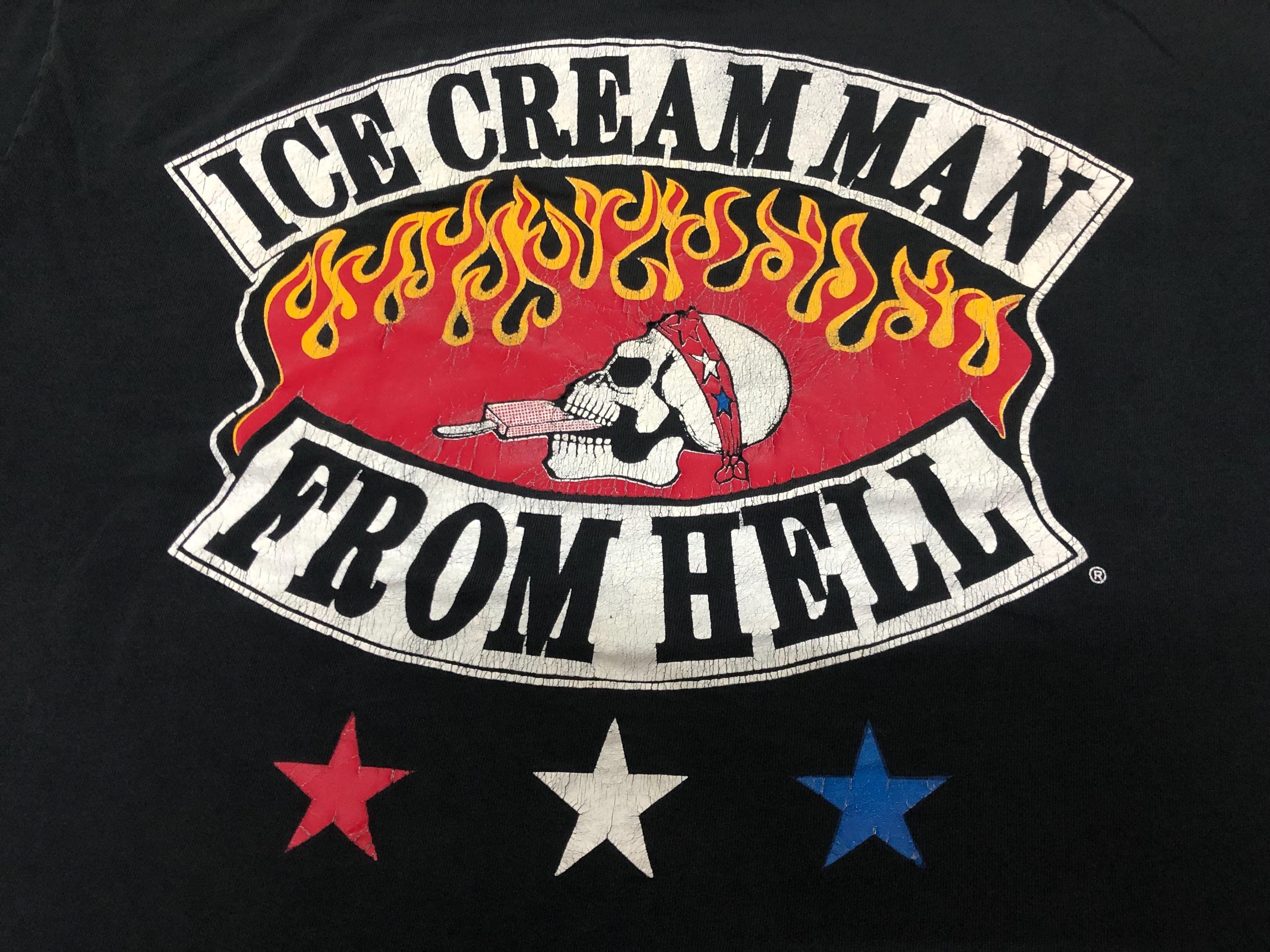 Vintage 90s I.C.M.F.H. Ice Cream Man From Hell Biker Tee 