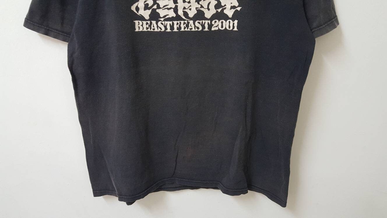 Vintage 00s 2001 BEAST FEAST Heavy Metal Festival T Shirt Made in