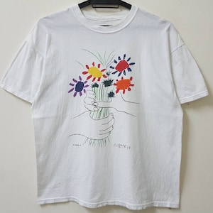 Vintage 90s 1993 PABLO PICASSO bouquet of peace 1958 art t shirt rare