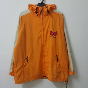 Vintage 90s WUTANG sportwear nylon hoodie jacket big logo embroidered rare colour hip hop rap style jacket.