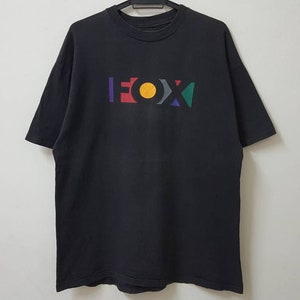 Vintage anni '90 FOX box colore logo raro logo single stitch made in usa t shirt