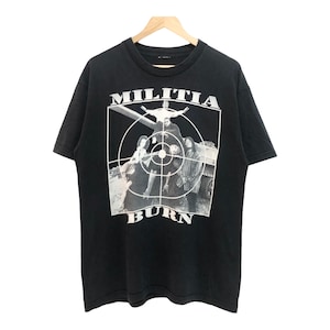 Vintage 90s MILITIA burn album promo tee hip hop rap tee rare lyrical tee