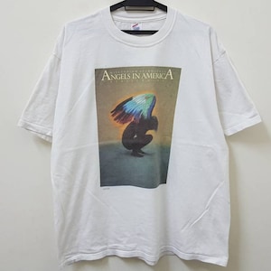Vintage 90s ANGELS IN AMERICA millenium approaches perestroika milton glaser art tee aids campaign rare hype dope swag style t shirt