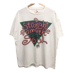 Vintage 90s 1992 STRAIGHT from the SOUL hip rap tees single stitch made in usa rare