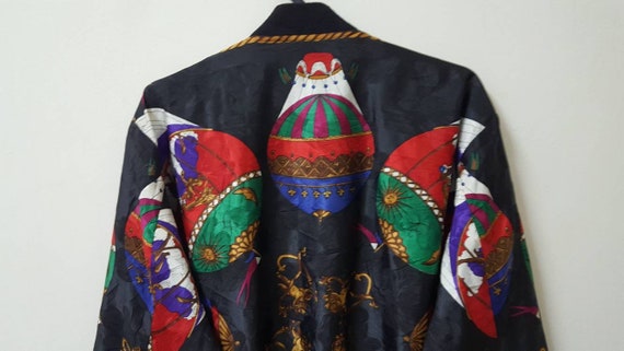 Vintage 80s 90s BAROQUE BOMBER JACKET reversible … - image 6