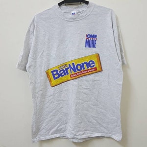 Vintage 90s HERSHEY'S BarNone promo gráfico de doble cara hecho en usa rara camiseta estilo hype dope swag