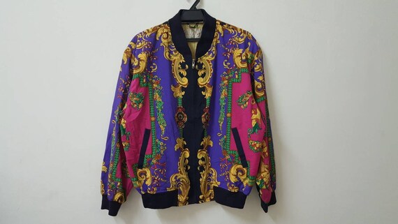 Vintage 90s BAROQUE BOMBER JACKET nice rare desig… - image 1