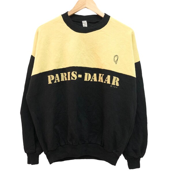 Vintage 70s 80s PARIS - DAKAR rally racing championship promo sweatshirt rare design made in spain