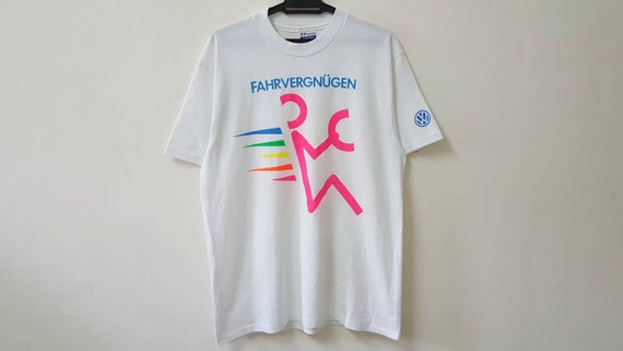 Vintage 80s 90s VOLKSWAGEN FAHRVERGNUGEN Promo Tee Single Stitch Made in  Usa Neon Rave Graphic Design Rare T Shirt - Etsy