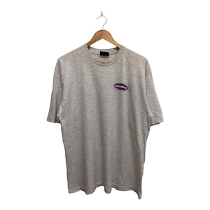 May include: A gray t-shirt with a blue and pink logo that says "MOODY'S".