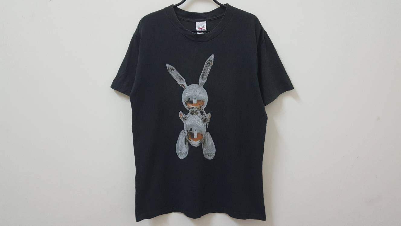 Vintage 90s JEFF KOONS Artwork Rabbit Comtemporary Pop Art T 