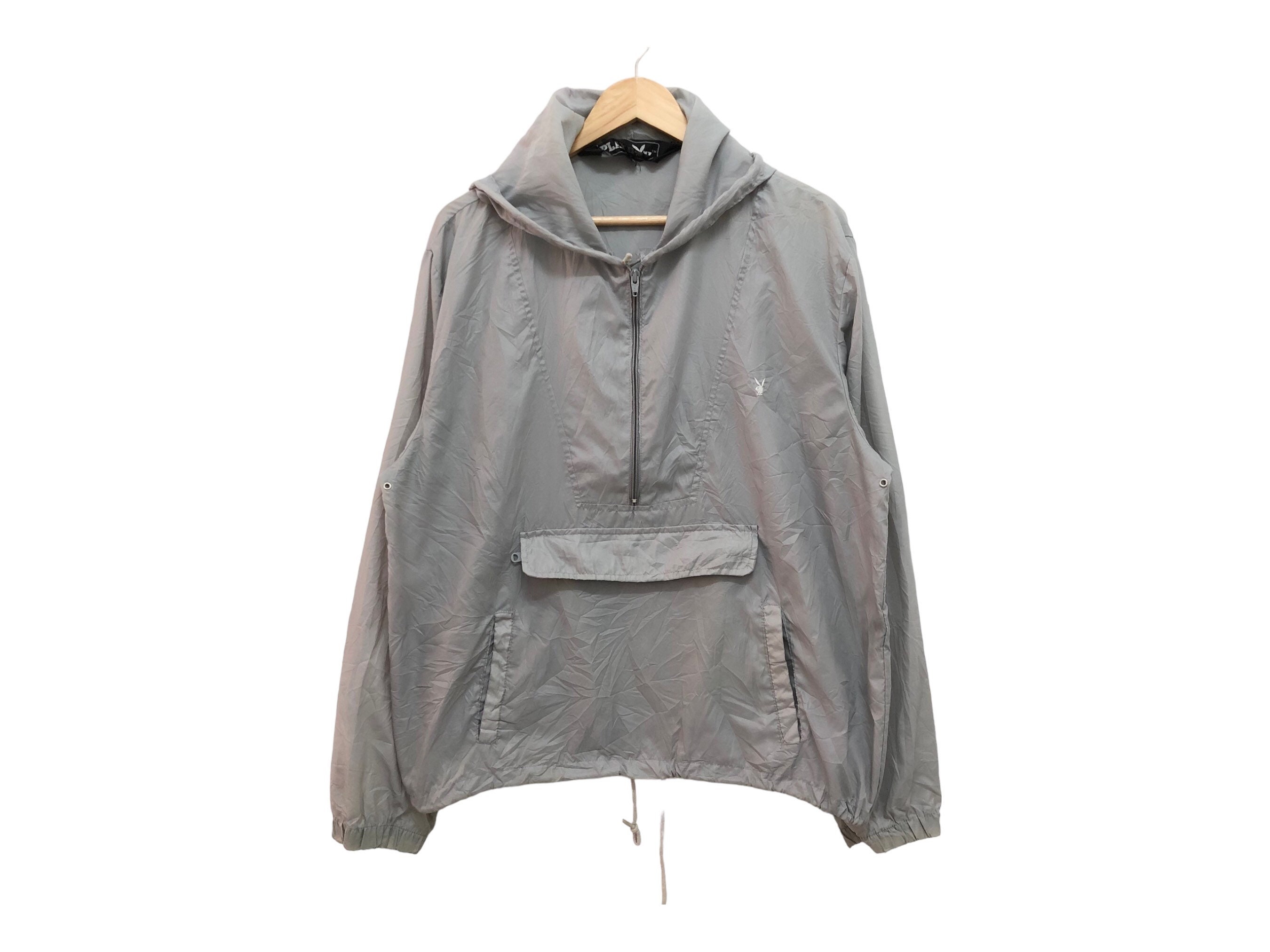 Vintage 80s PLAYBOY Nylon Anorak Jacket Embroidered Mini Logo