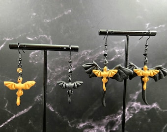 Polymer Clay Dragon Earring Set