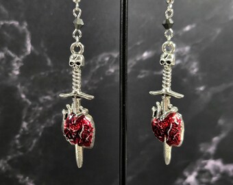 Through The Heart Earring Set