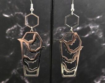 Bat Coffin Earring Set